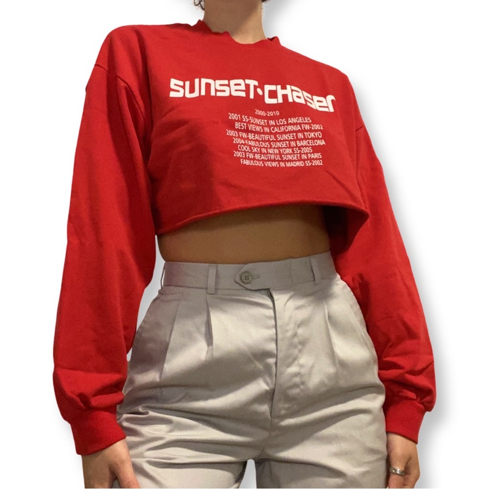 ❤️Trendy Cropped Red Sweatshirt❤️